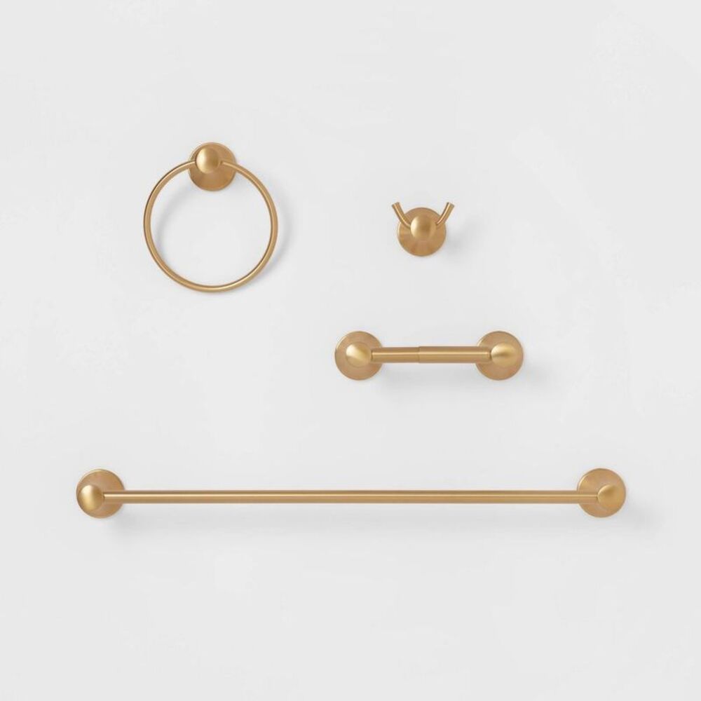 Threshold -  4-Piece Golden Brass Bathroom Hardware S Brass